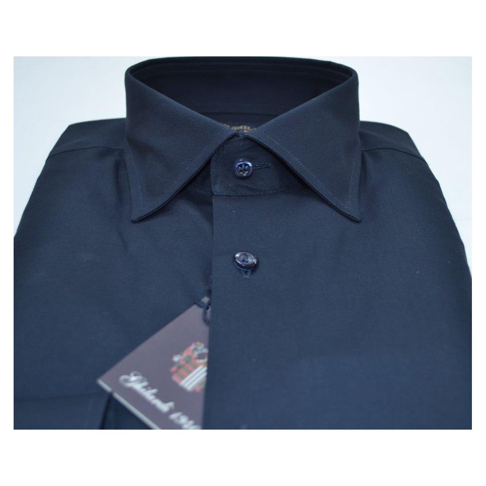 Camicia uomo cotone stretch tinta unita blu - Ghilardi - Vendita e produzione di camicie da uomo dal 1940