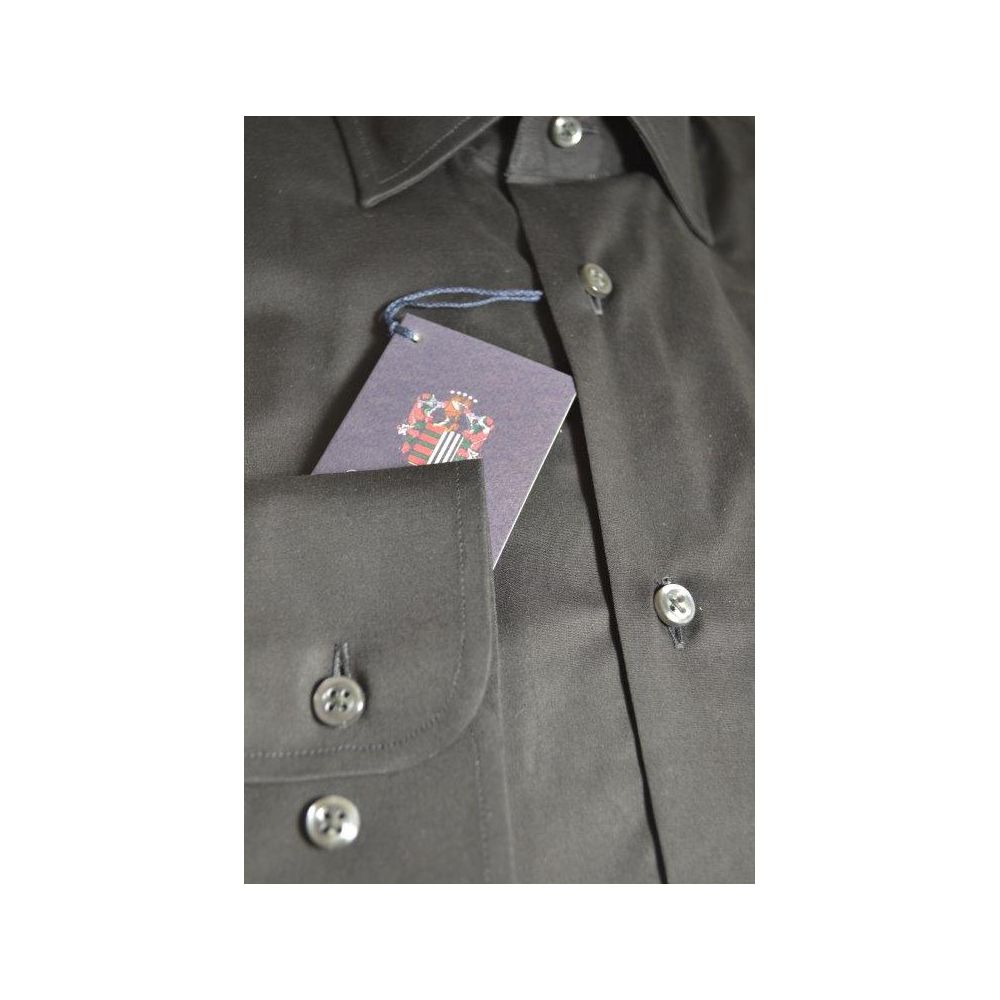 Camicia uomo cotone stretch tinta unita nera - Ghilardi - Vendita e produzione di camicie da uomo dal 1940