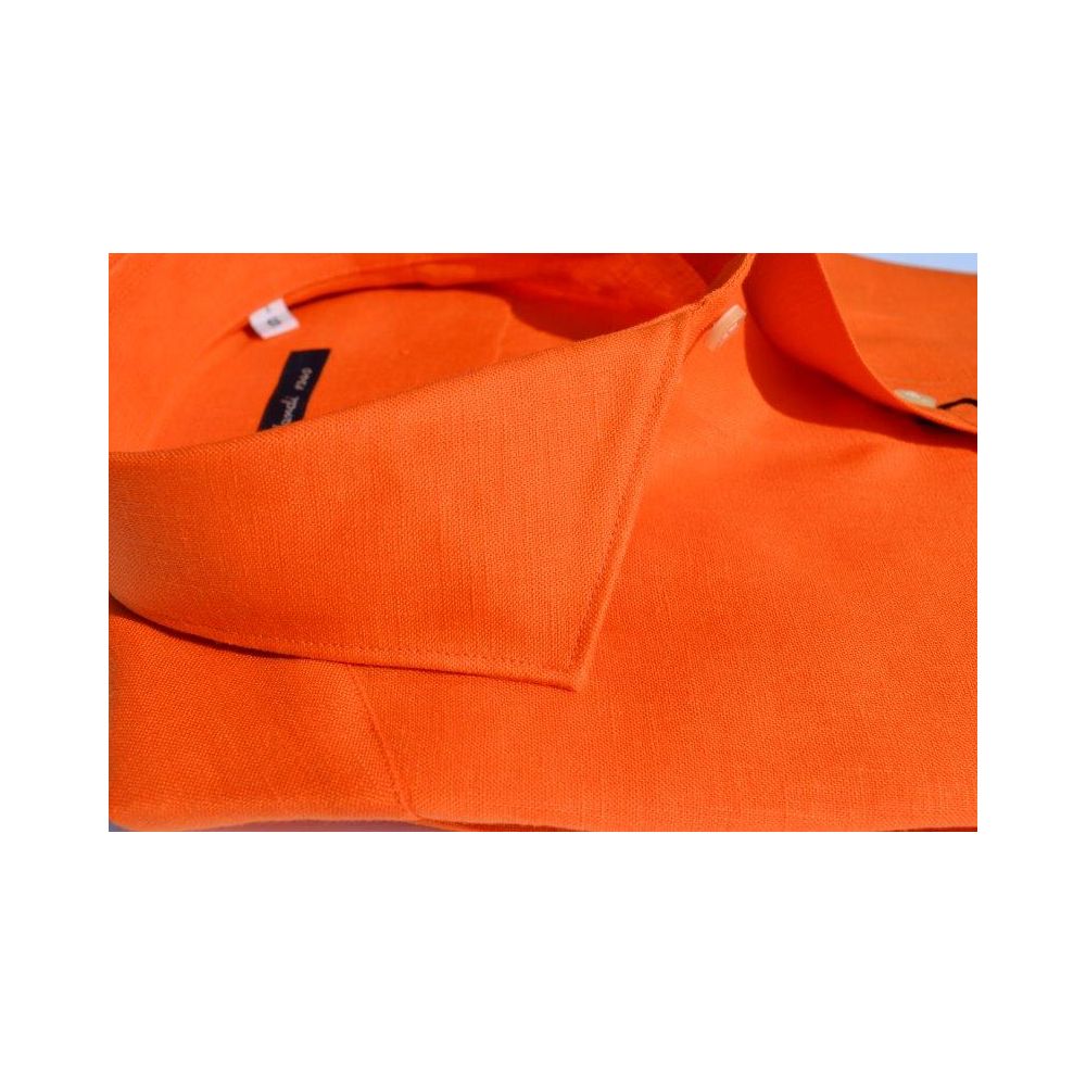 Camicia uomo in 100%  lino arancione - Ghilardi - Vendita e produzione di camicie da uomo dal 1940