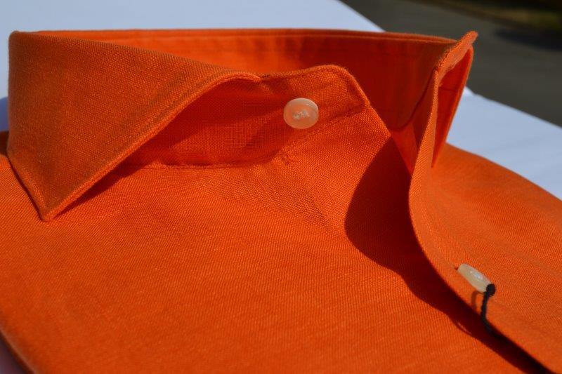 Camicia uomo in 100%  lino arancione - Ghilardi - Vendita e produzione di camicie da uomo dal 1940