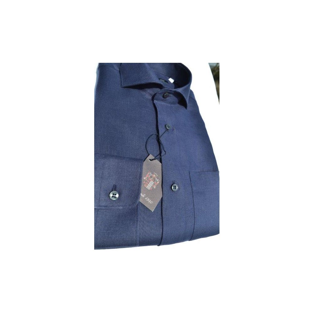 Camicia uomo in 100%  lino blu - Ghilardi - Vendita e produzione di camicie da uomo dal 1940