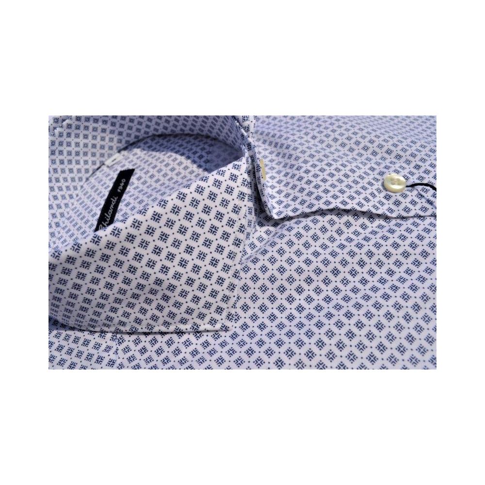 Camicia uomo in microstampa 100% cotone a motivo geometrico - Ghilardi - Vendita e produzione di camicie da uomo dal 1940