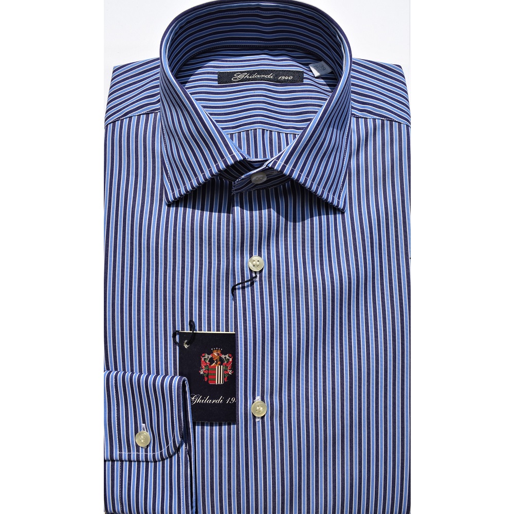 Camicia uomo in 100% cotone di alta qualitÃ  a righe - Ghilardi - Vendita e produzione di camicie da uomo dal 1940