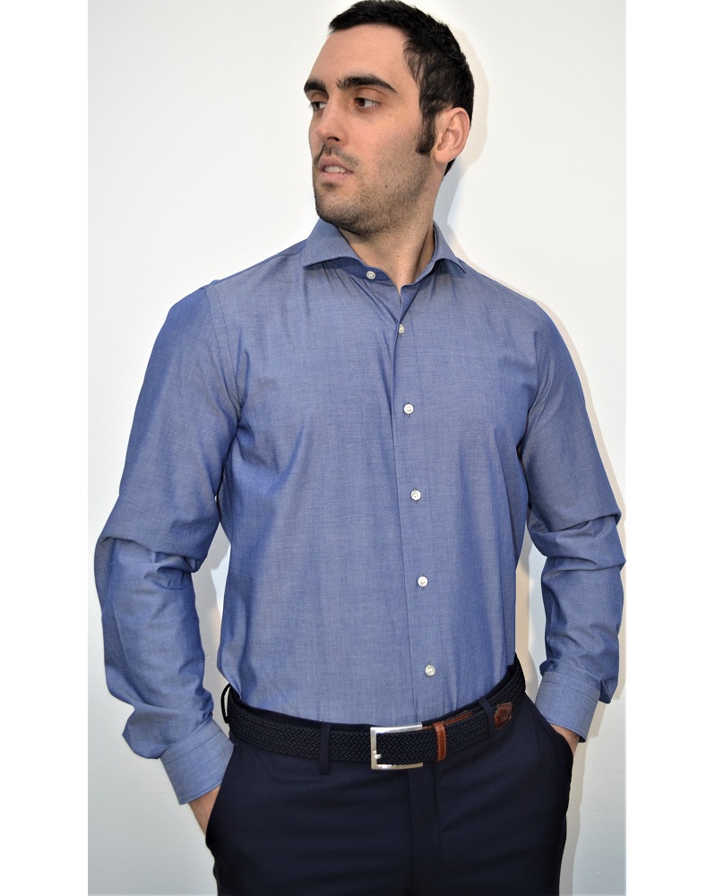 Camicia uomo in 100% cotone chambray - Ghilardi - Vendita e produzione di camicie da uomo dal 1940