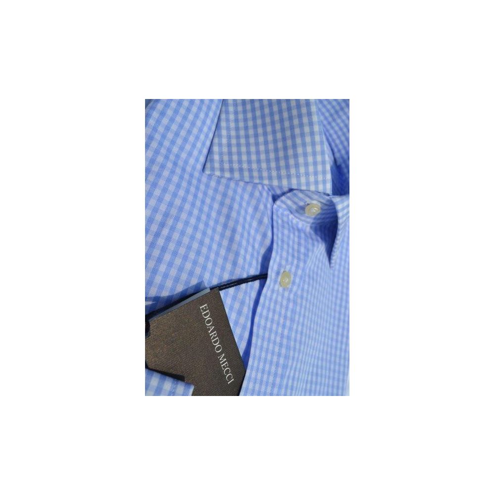 Camicia uomo in 100% cotone doppio ritorto a quadretti vichy azzurro - Ghilardi - Vendita e produzione di camicie da uomo dal 1940