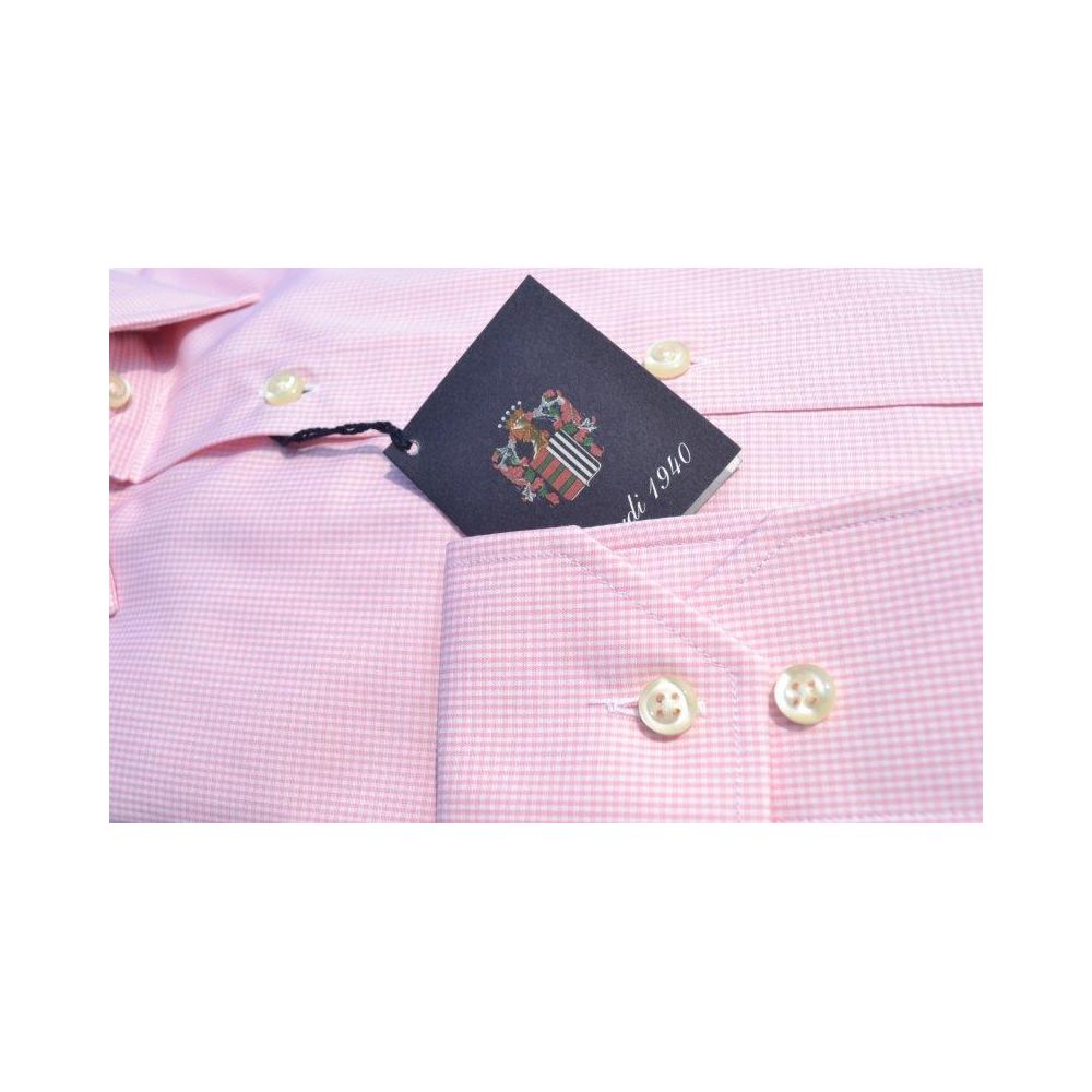 Camicia uomo in 100% cotone a micro quadretti vichy rosa - Ghilardi - Vendita e produzione di camicie da uomo dal 1940