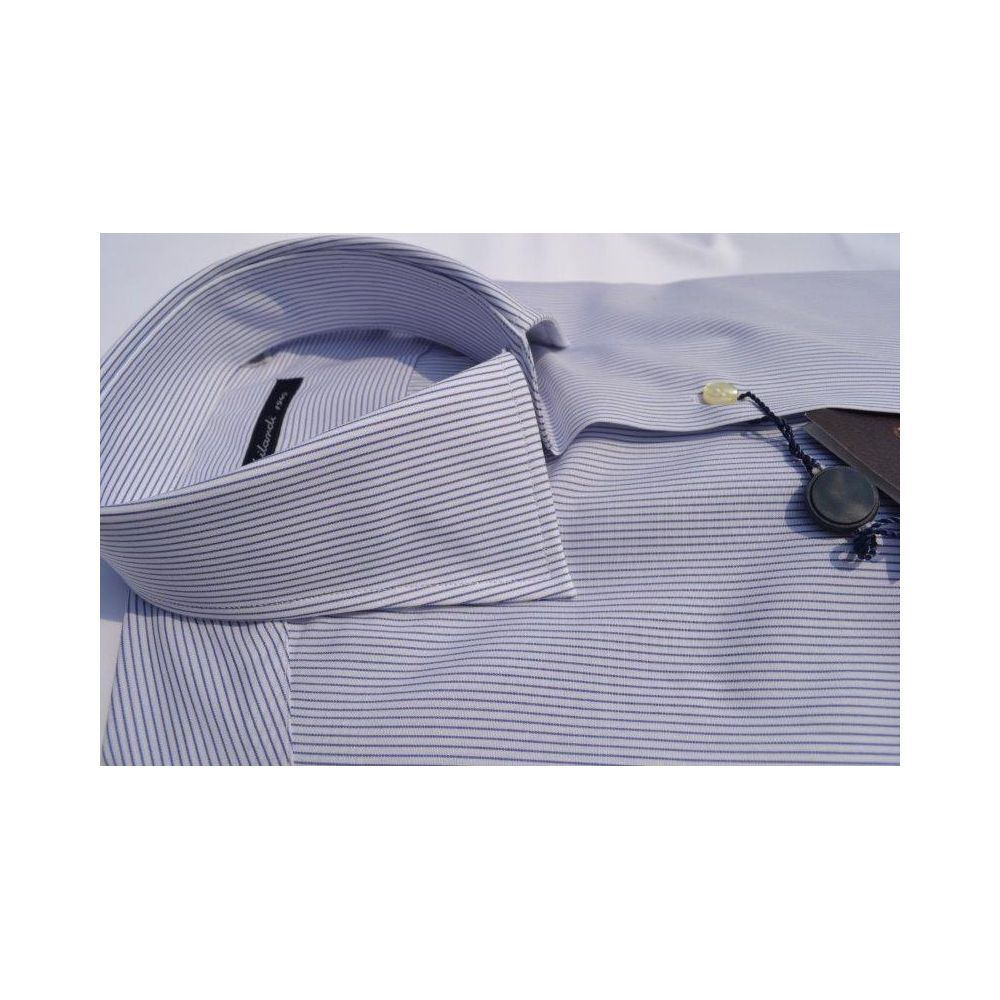 Camicia uomo in 100% cotone di alta qualitÃ  riga sottile blu - Ghilardi - Vendita e produzione di camicie da uomo dal 1940