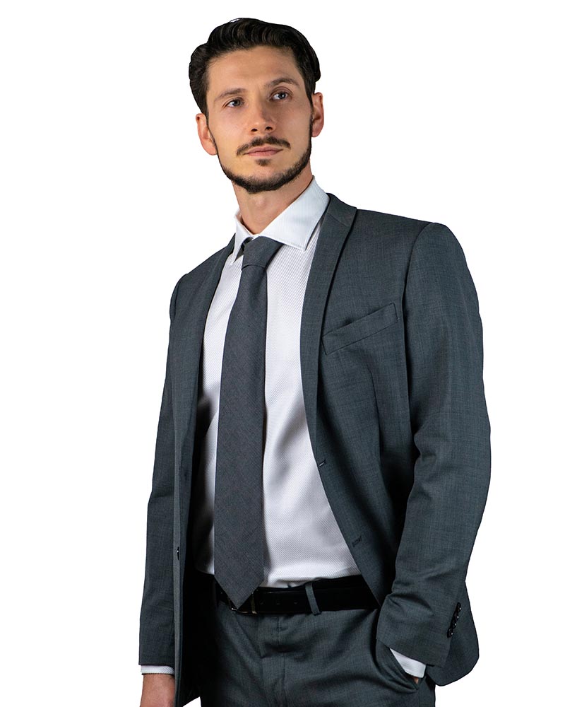 Camicia uomo in 100% cotone doppio ritorto twill bianco - Ghilardi - Vendita e produzione di camicie da uomo dal 1940