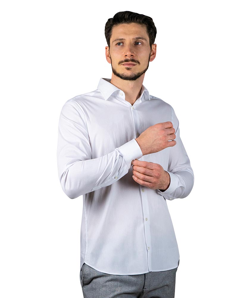 Camicia uomo in popeline di cotone 100% bianco - Ghilardi - Vendita e produzione di camicie da uomo dal 1940