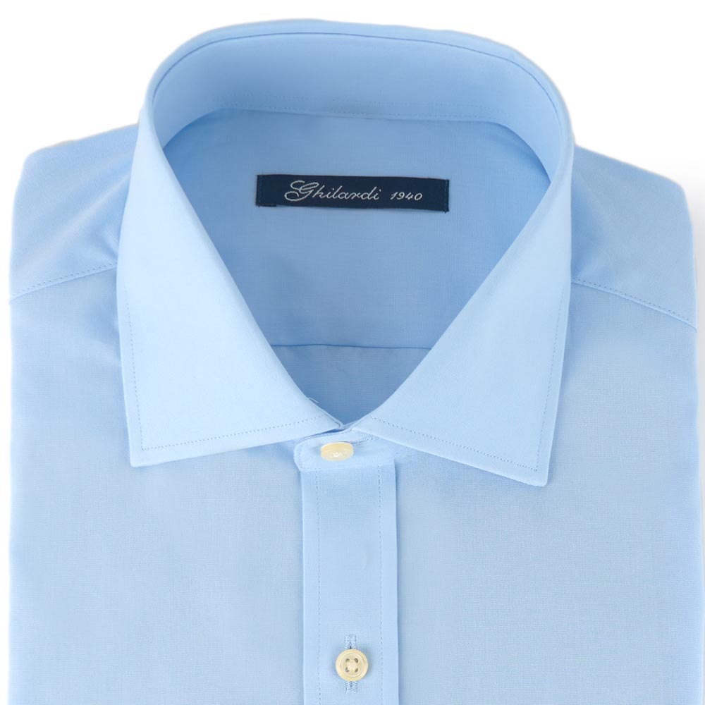 Camicia uomo in popeline di cotone 100%  cielo - Ghilardi - Vendita e produzione di camicie da uomo dal 1940