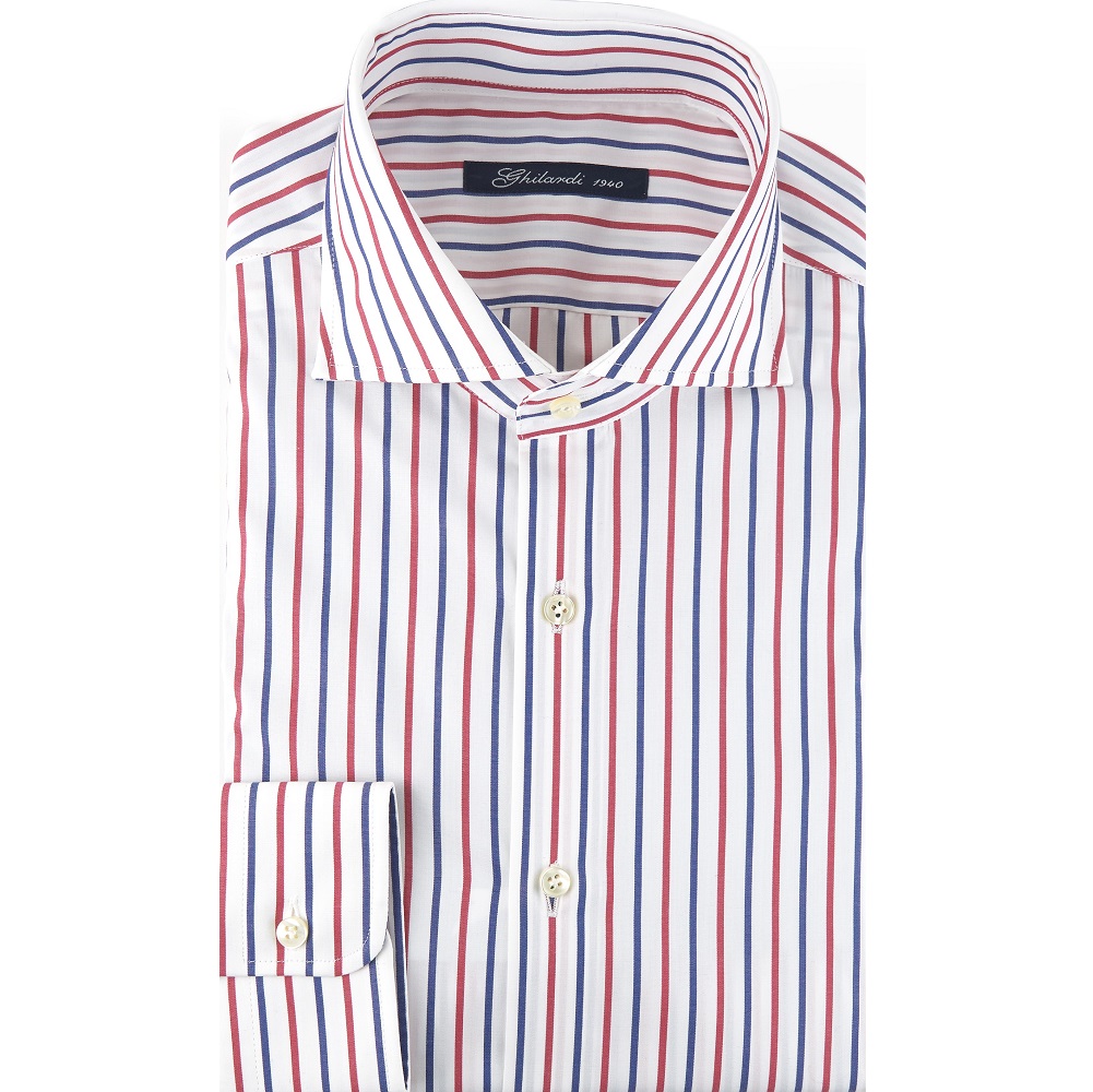 Camicia uomo in popeline di cotone 100% riga colorata - Ghilardi - Vendita e produzione di camicie da uomo dal 1940