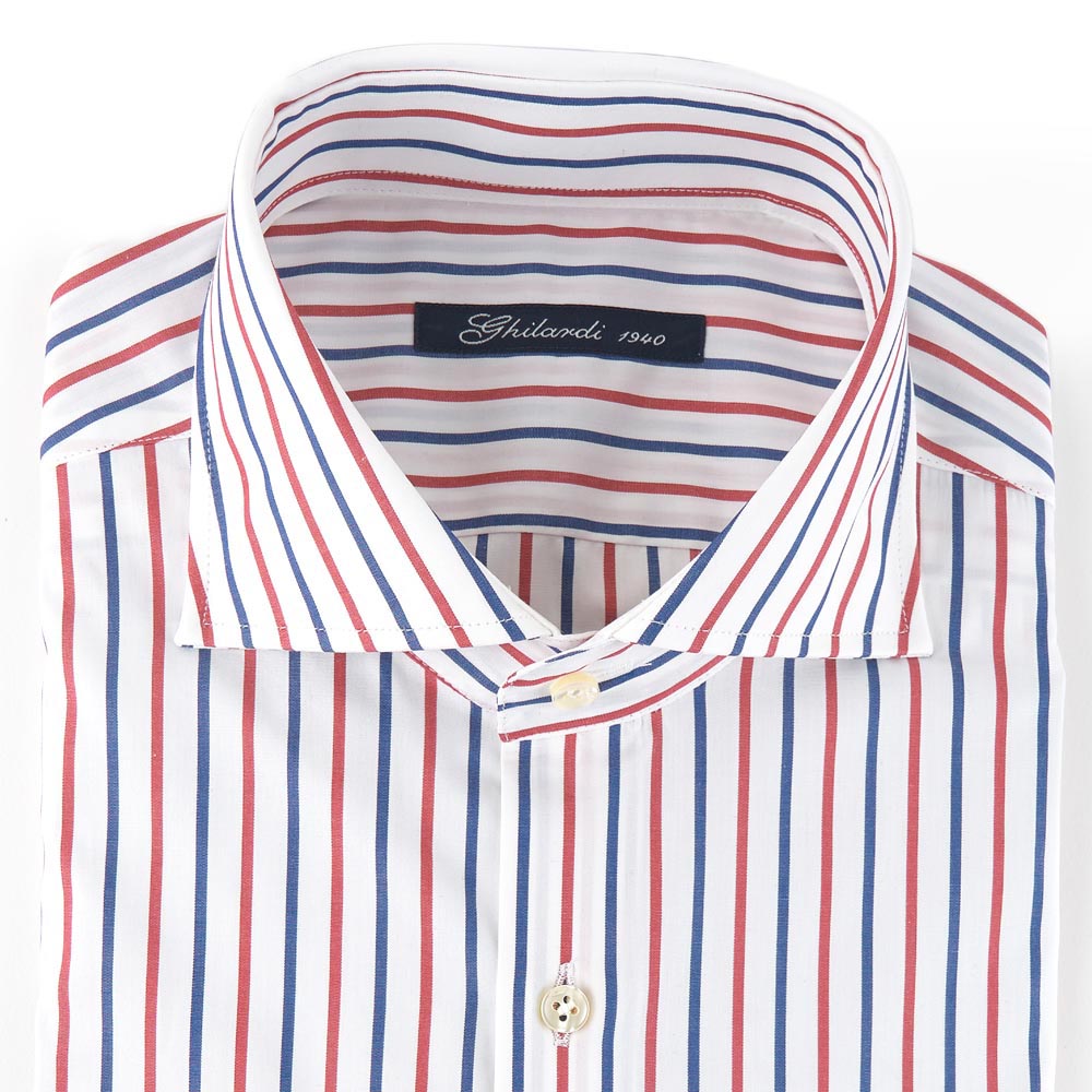 Camicia uomo in popeline di cotone 100% riga colorata - Ghilardi - Vendita e produzione di camicie da uomo dal 1940