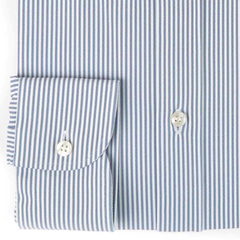 Camicia uomo 4 way stretch rigato bianco e blu - Ghilardi - Vendita e produzione di camicie da uomo dal 1940