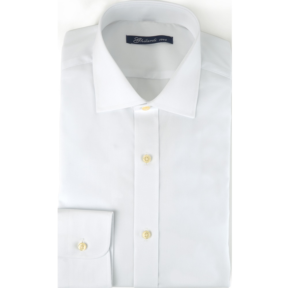 Camicia uomo super stretch tinta unita bianca - Ghilardi - Vendita e produzione di camicie da uomo dal 1940
