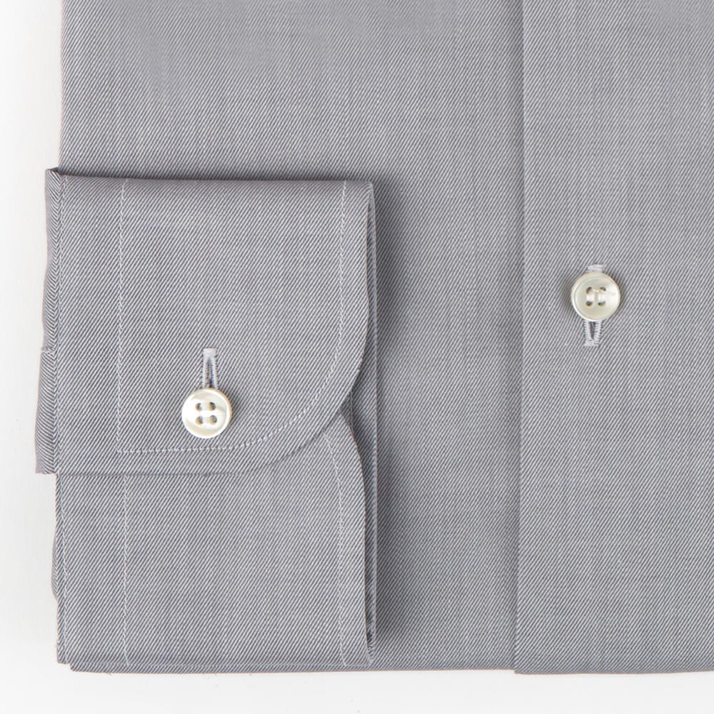 GT1120S10 - Men's shirt in 100% no-iron cotton in gray twill - Ghilardi - Sale and production of men's shirts since 1940