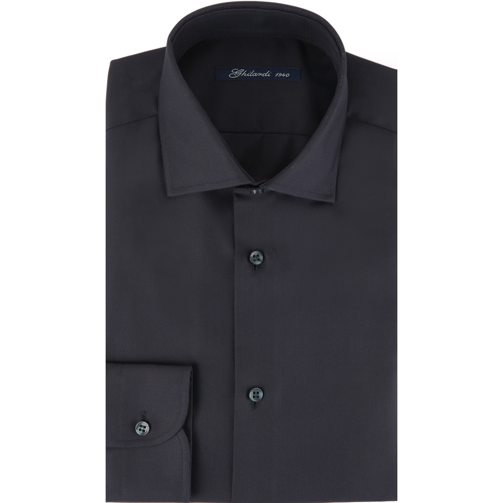 Camicia uomo in 100% cotone no stiro twill nero - Ghilardi - Vendita e produzione di camicie da uomo dal 1940