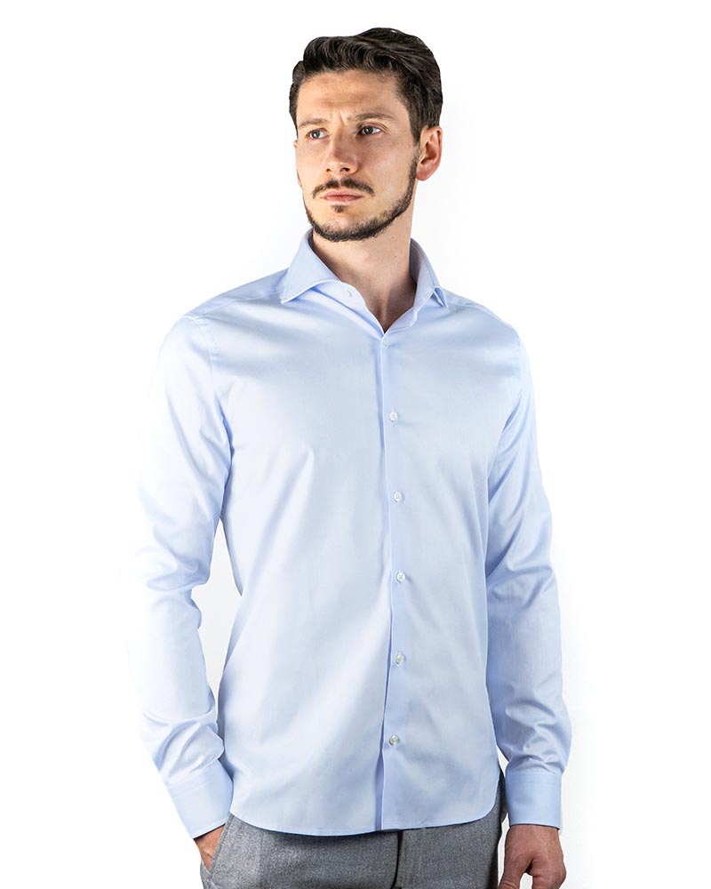 Camicia uomo in 100% cotone no stiro royal oxford cielo - Ghilardi - Vendita e produzione di camicie da uomo dal 1940