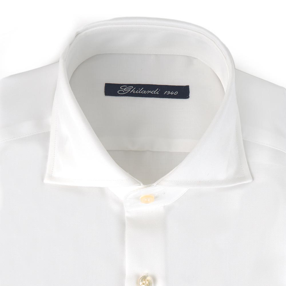 Camicia uomo in 100% cotone no stiro in twill bianco - Ghilardi - Vendita e produzione di camicie da uomo dal 1940