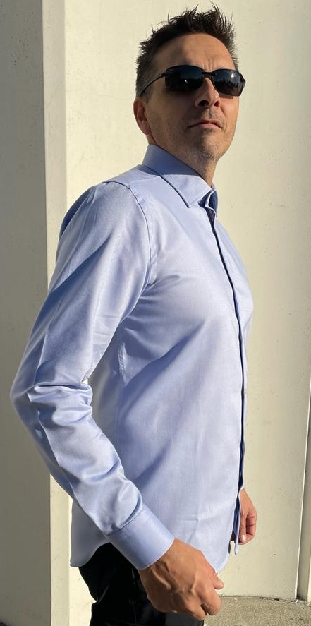 Camicia uomo in 100% cotone in Oxford azzurro - Ghilardi - Vendita e produzione di camicie da uomo dal 1940