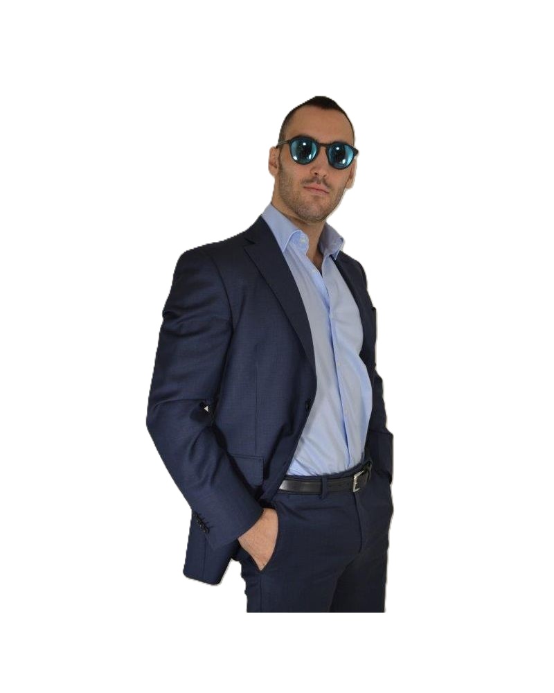 GS1120S6 - Camicia uomo cotone stretch tinta unita azzurra - Ghilardi - Vendita e produzione di camicie da uomo dal 1940