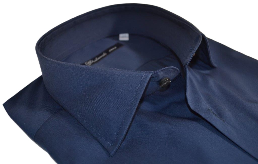 GS1120S4 - Camicia uomo super stretch tinta unita blu - Ghilardi - Vendita e produzione di camicie da uomo dal 1940
