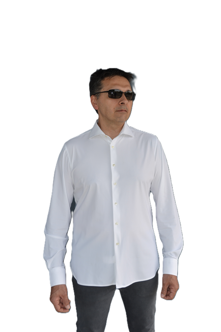 Camicia uomo 4 way stretch unito bianco - Ghilardi - Vendita e produzione di camicie da uomo dal 1940