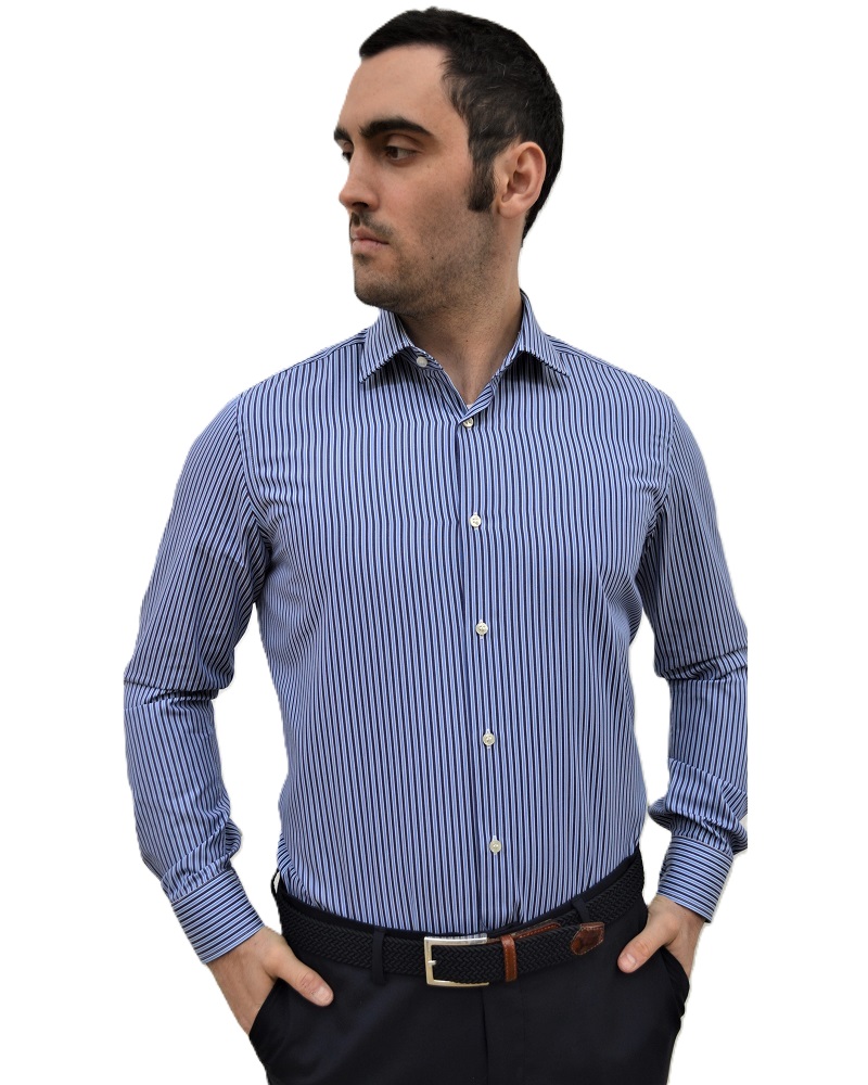 GC022136 - Camicia uomo in 100% cotone di alta qualità a righe - Ghilardi - Vendita e produzione di camicie da uomo dal 1940