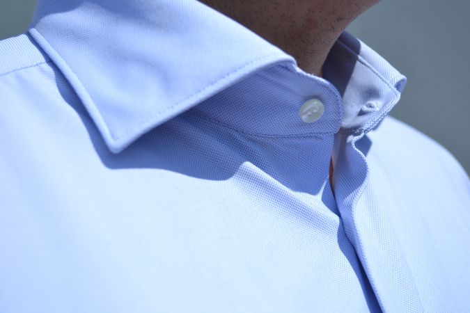 GM0625164 - Camicia uomo 4 way stretch Oxford azzurro - Ghilardi - Vendita e produzione di camicie da uomo dal 1940