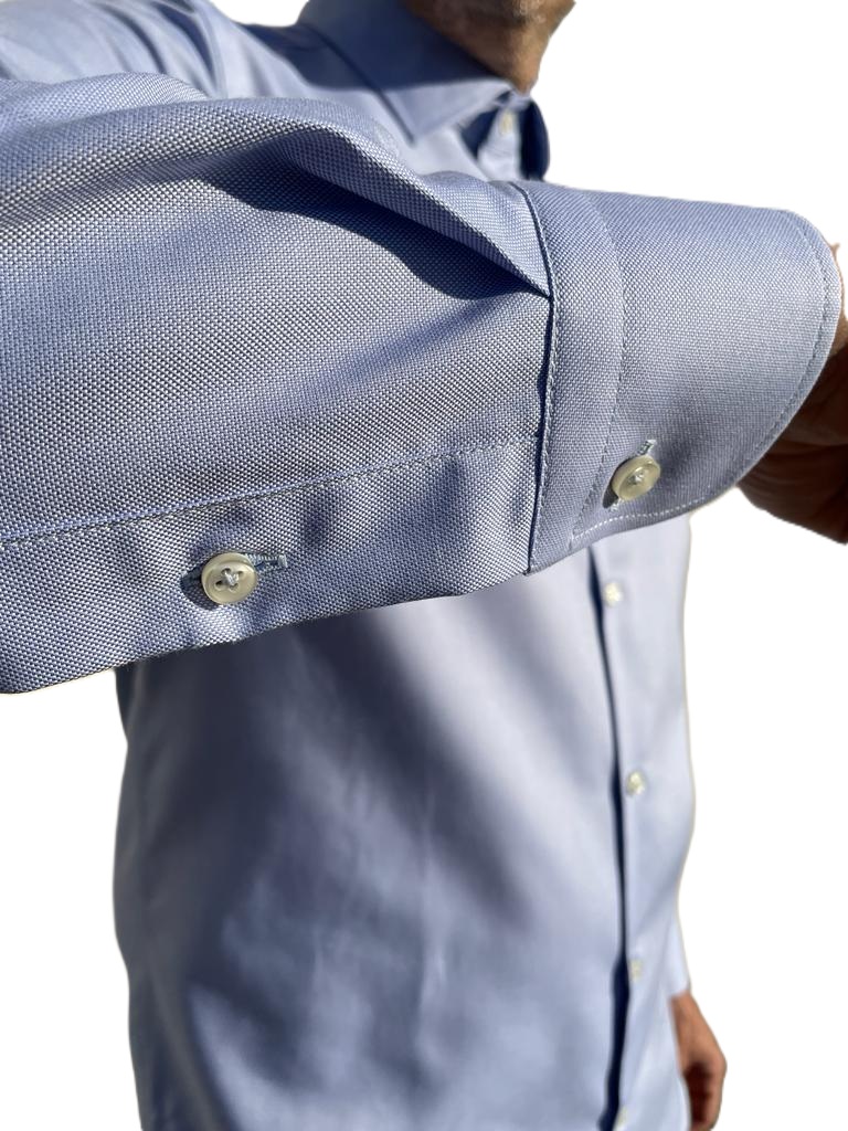 GC1123139 - Camicia uomo in 100% cotone in Oxford azzurro - Ghilardi - Vendita e produzione di camicie da uomo dal 1940