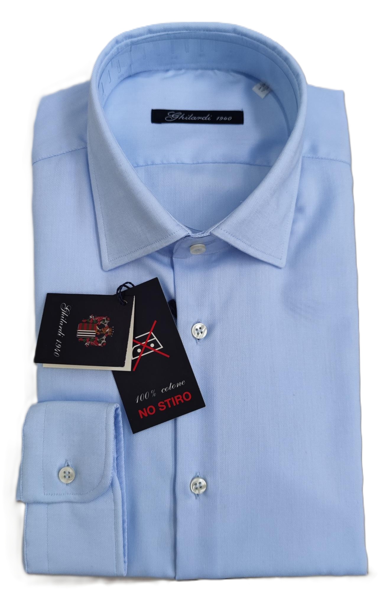 Camicia uomo in 100% cotone no stiro oxford cielo - Ghilardi - Vendita e produzione di camicie da uomo dal 1940