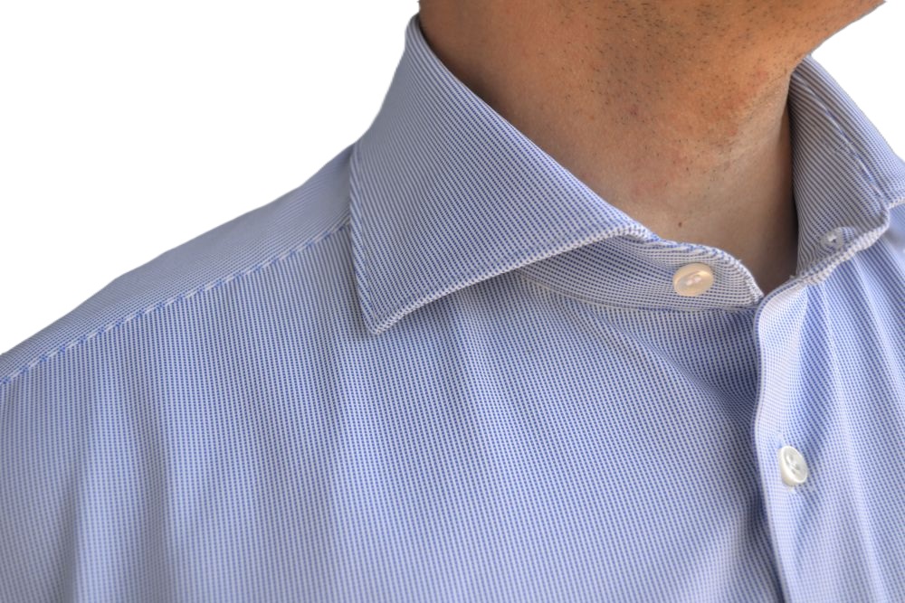 Camicia uomo 4 way stretch dobby azzurro - Ghilardi - Vendita e produzione di camicie da uomo dal 1940