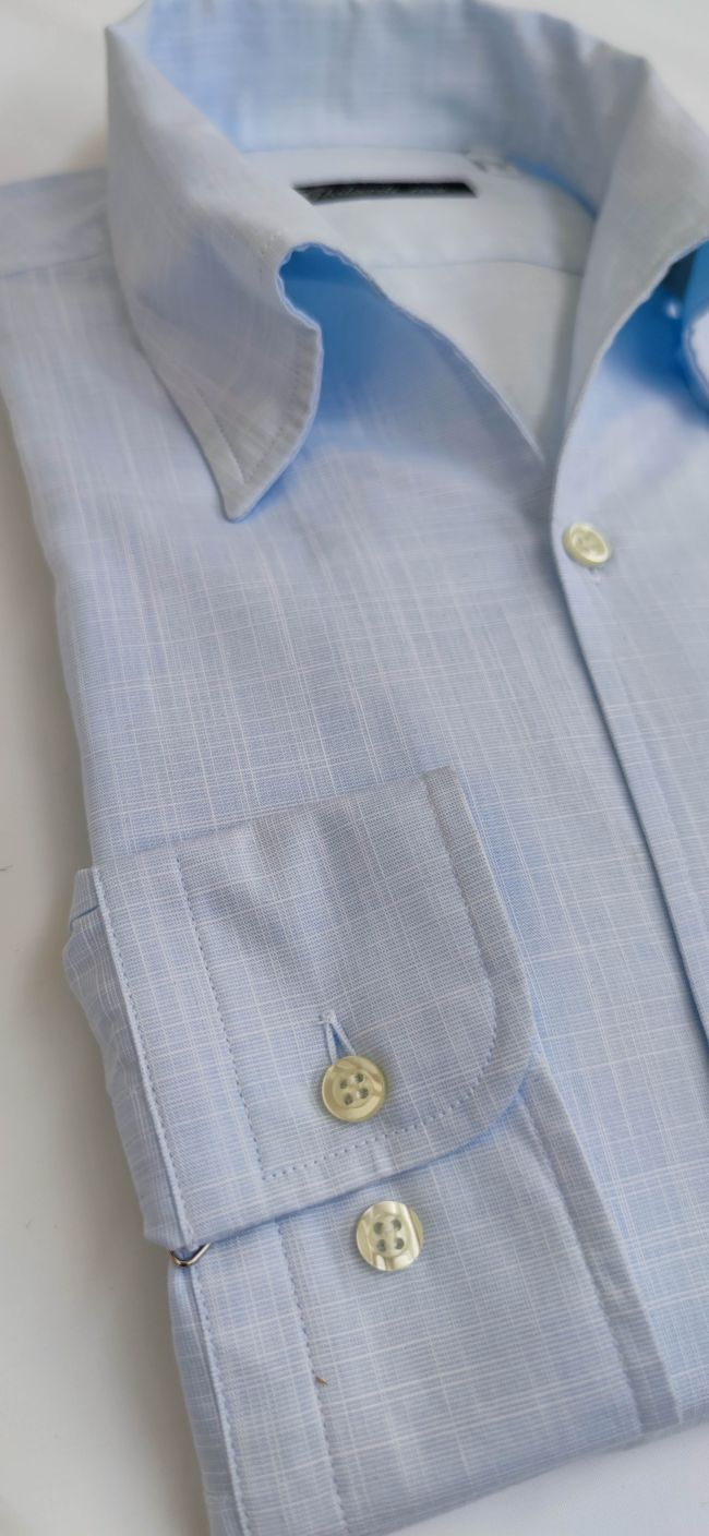 Camicia uomo in 100% cotone fiammato cielo - Ghilardi - Vendita e produzione di camicie da uomo dal 1940