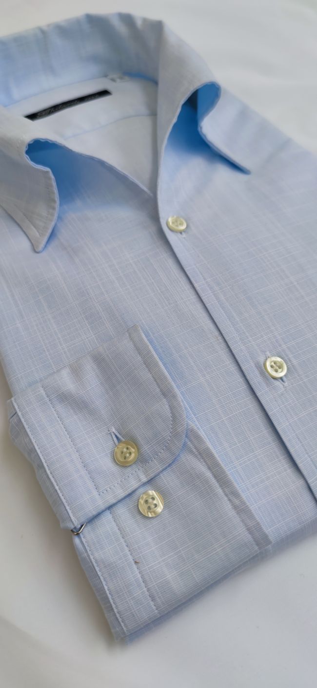 Camicia uomo in 100% cotone fiammato cielo - Ghilardi - Vendita e produzione di camicie da uomo dal 1940