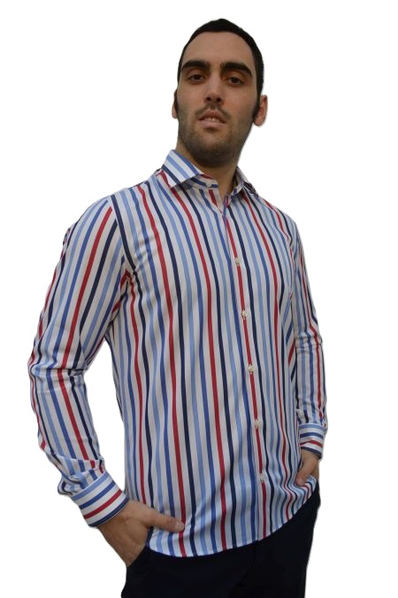 Camicia uomo in 100% cotone di alta qualità a righe - Ghilardi - Vendita e produzione di camicie da uomo dal 1940