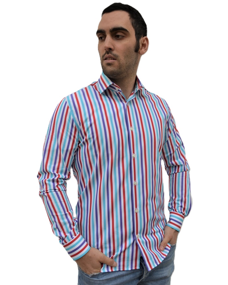 Camicia uomo in 100% cotone di alta qualità a righe - Ghilardi - Vendita e produzione di camicie da uomo dal 1940