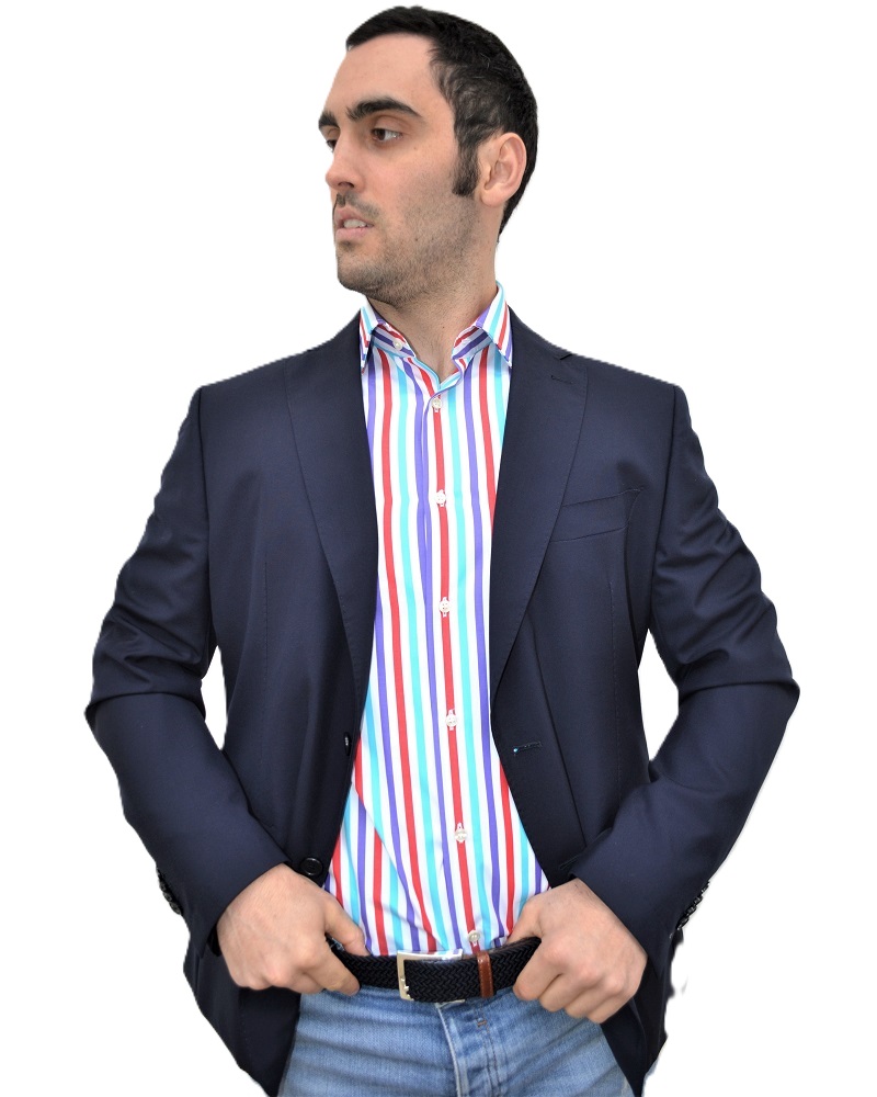 Camicia uomo in 100% cotone di alta qualità a righe - Ghilardi - Vendita e produzione di camicie da uomo dal 1940