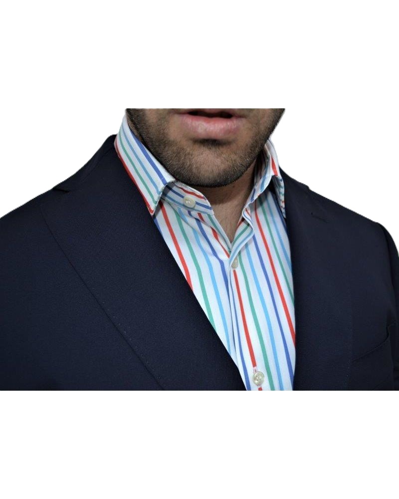 GM022128 - Camicia uomo in 100% cotone di alta qualità a righe - Ghilardi - Vendita e produzione di camicie da uomo dal 1940