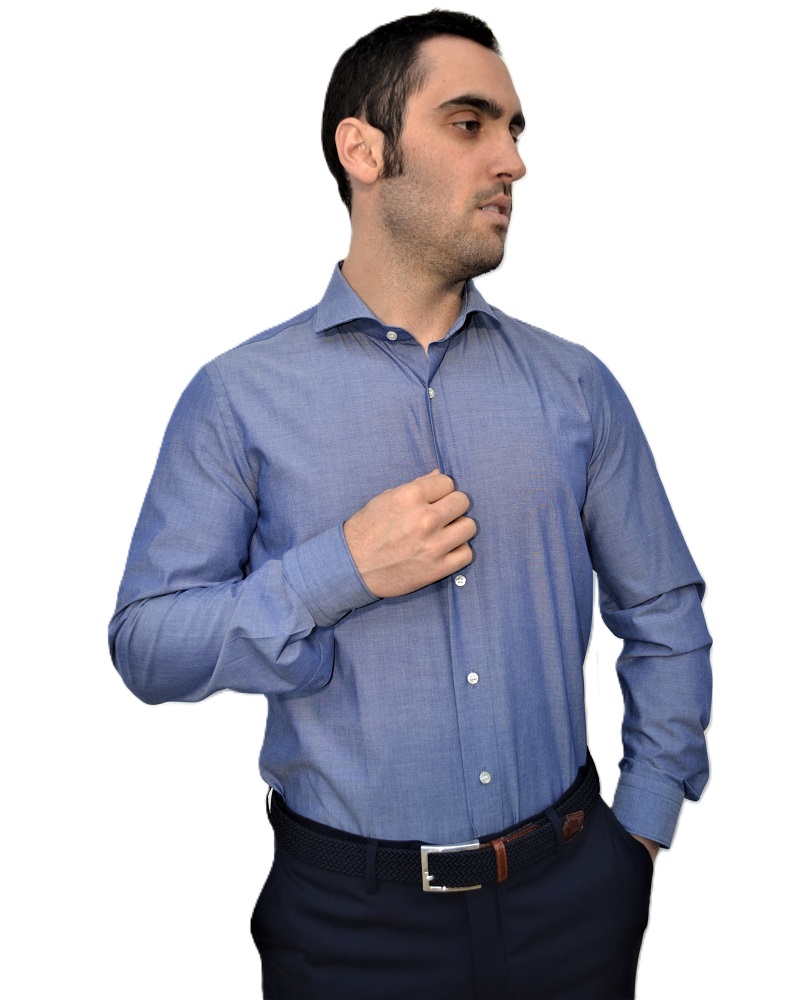 Camicia uomo in 100% cotone chambray - Ghilardi - Vendita e produzione di camicie da uomo dal 1940