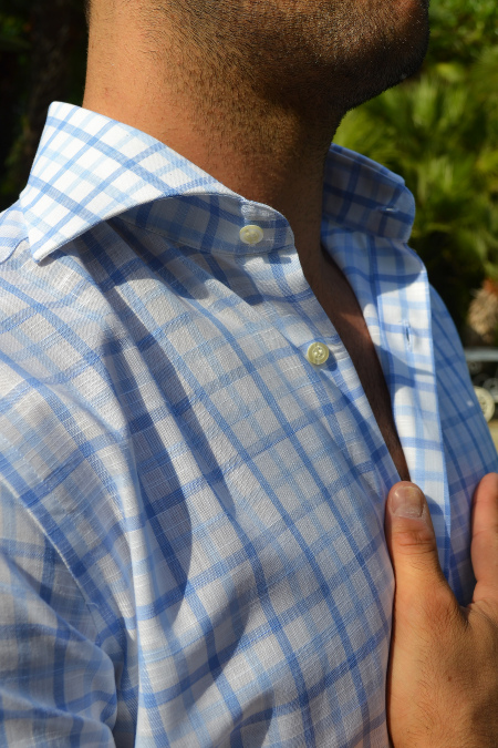 GM0625146 - Men's shirt in 100% flamed cotton with checks - Ghilardi - Sale and production of men's shirts since 1940