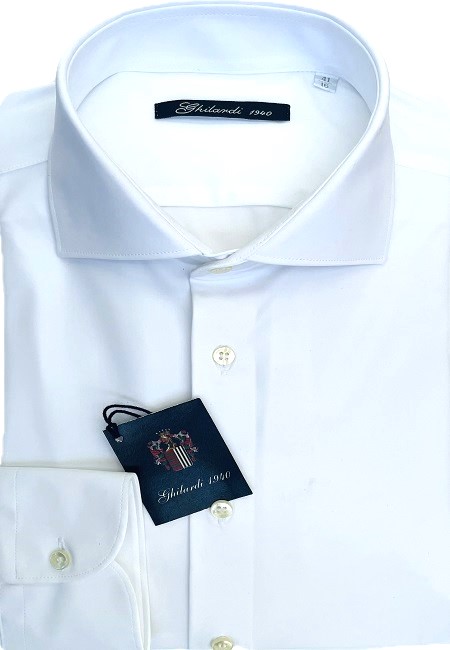Camicia uomo 4 way stretch unito bianco - Ghilardi - Vendita e produzione di camicie da uomo dal 1940