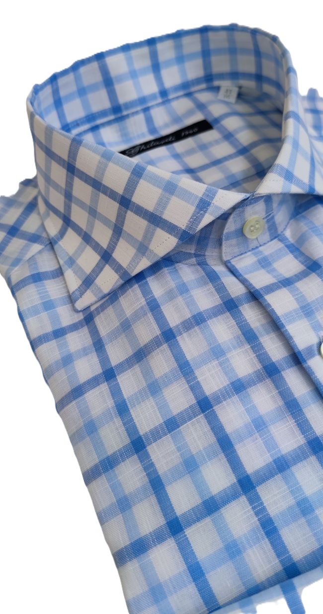 GM0625146 - Men's shirt in 100% flamed cotton with checks - Ghilardi - Sale and production of men's shirts since 1940