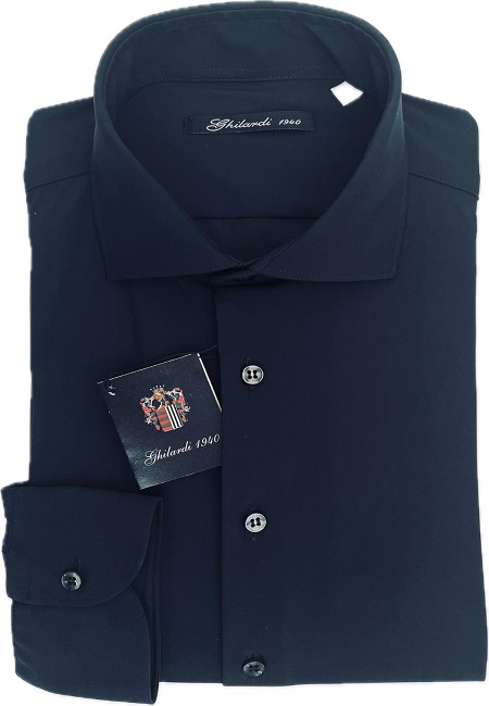 Camicia uomo 4 way stretch unito blu - Ghilardi - Vendita e produzione di camicie da uomo dal 1940
